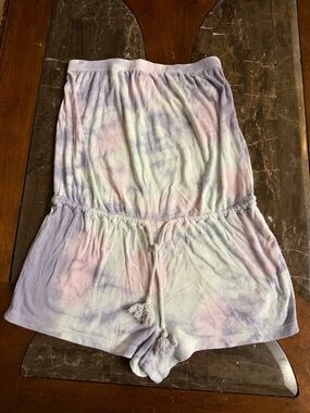 Women’s Pastel Tie-Dye Swim Coverup Romper